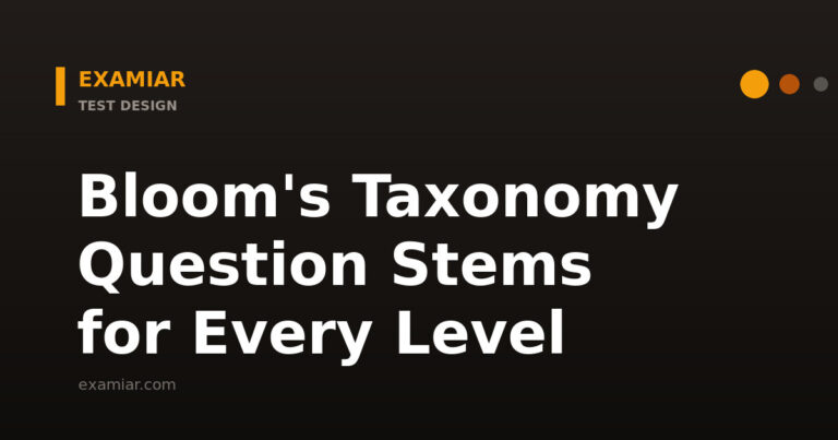 Bloom's taxonomy question stems — Examiar