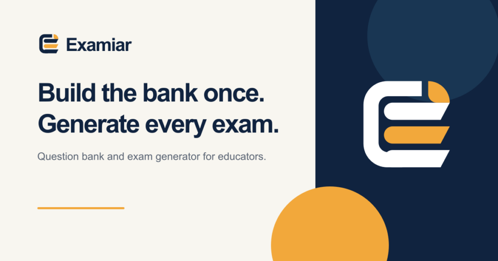 Examiar question-bank and exam-paper workflow